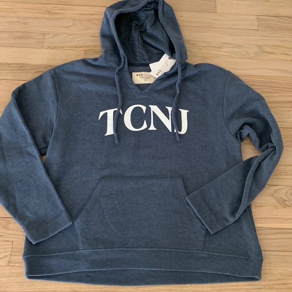 red shirt Tops - TCNJ The College of New Jersey hooded sweatshirt